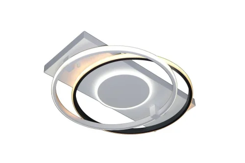 Светильник потолочный LED с пультом HIGH-TECH LED LAMPS 82003 Natali Kovaltseva белый на 1 лампу, основание белое чёрное в стиле хай-тек с пультом кольца фото 2